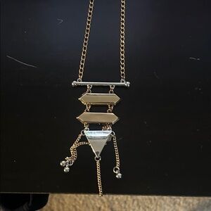 Chic Gold and Silver Pendant Necklace